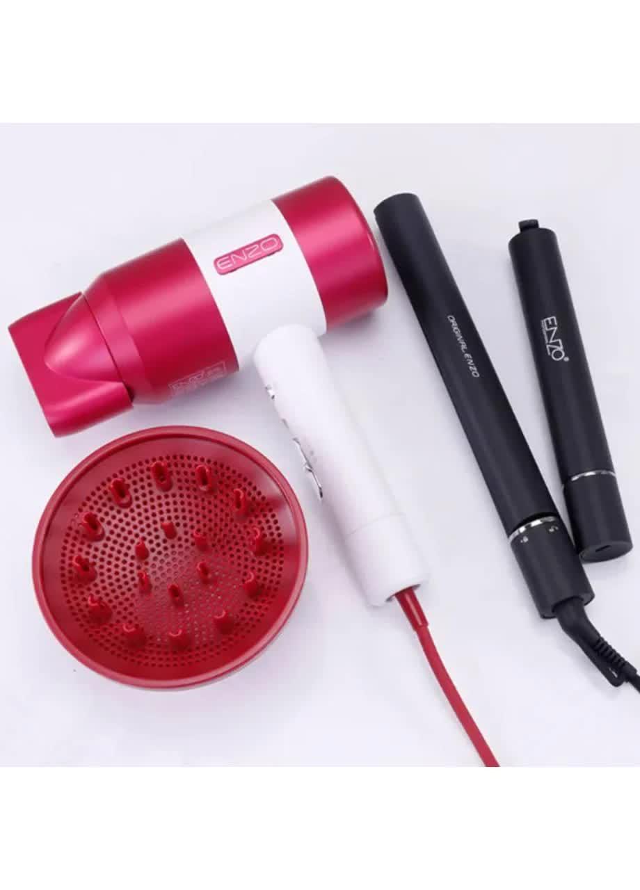 Фен для сушіння волосся Enzo EN-139 з плойками та щіткою Рожевий (28426732) - фото 6 Фен для сушіння волосся Enzo EN-139 з плойками та щіткою Рожевий (28426732) - фото 6