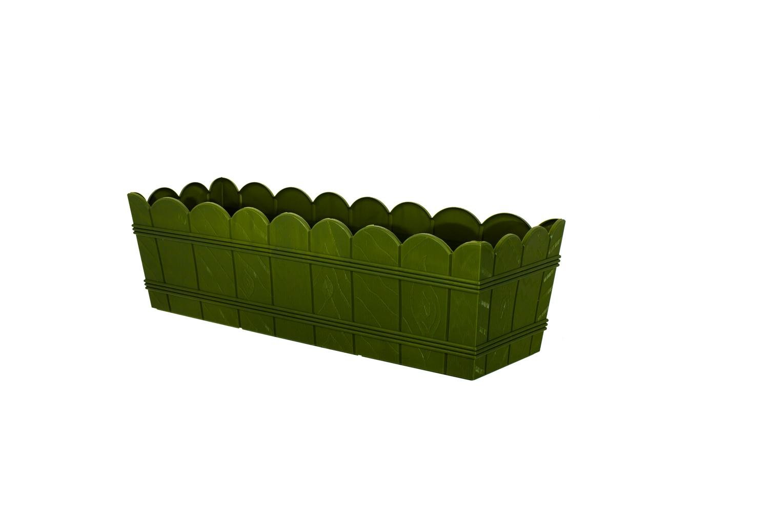 Балконный ящик для цветов Form-Plastic Wood под дерево 8,5 л 17x15x40 см Оливковый