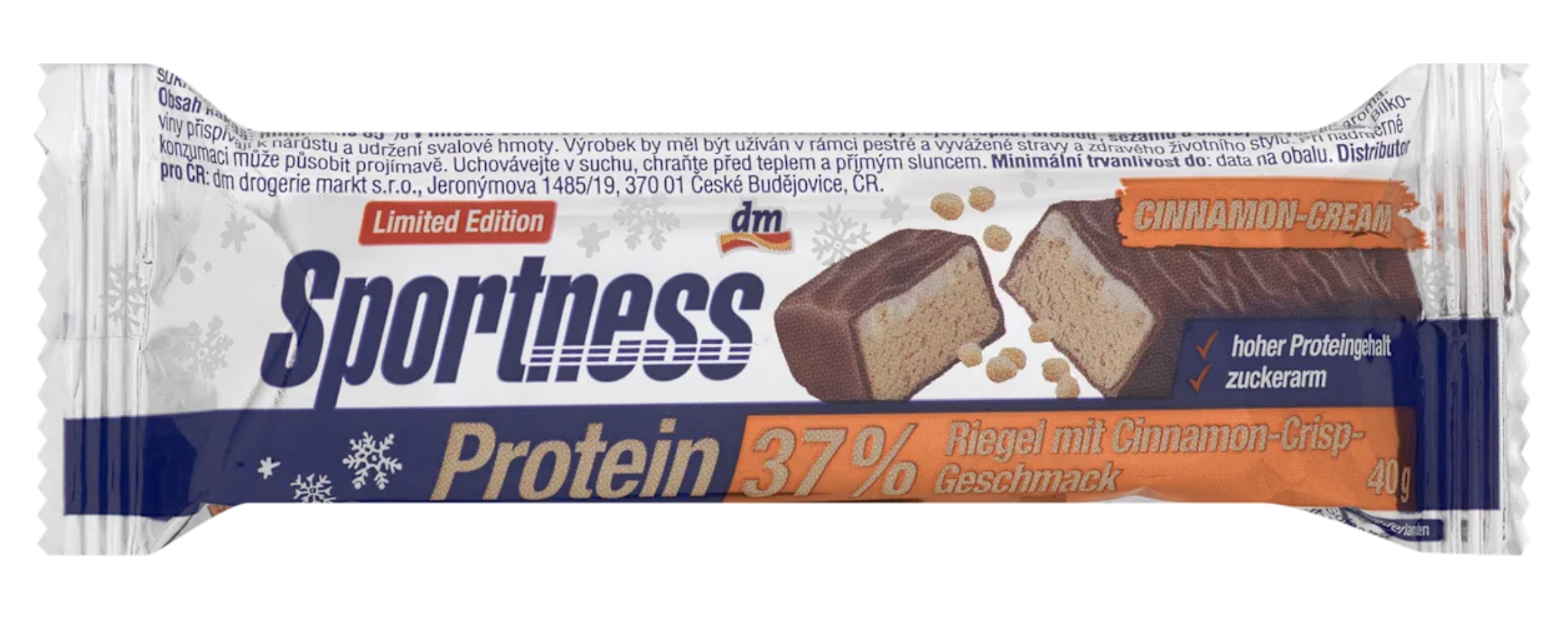 Батончик протеїновий Sportness 37% білку Cinnamon Crisp 40 г (EPI-29012026-106)
