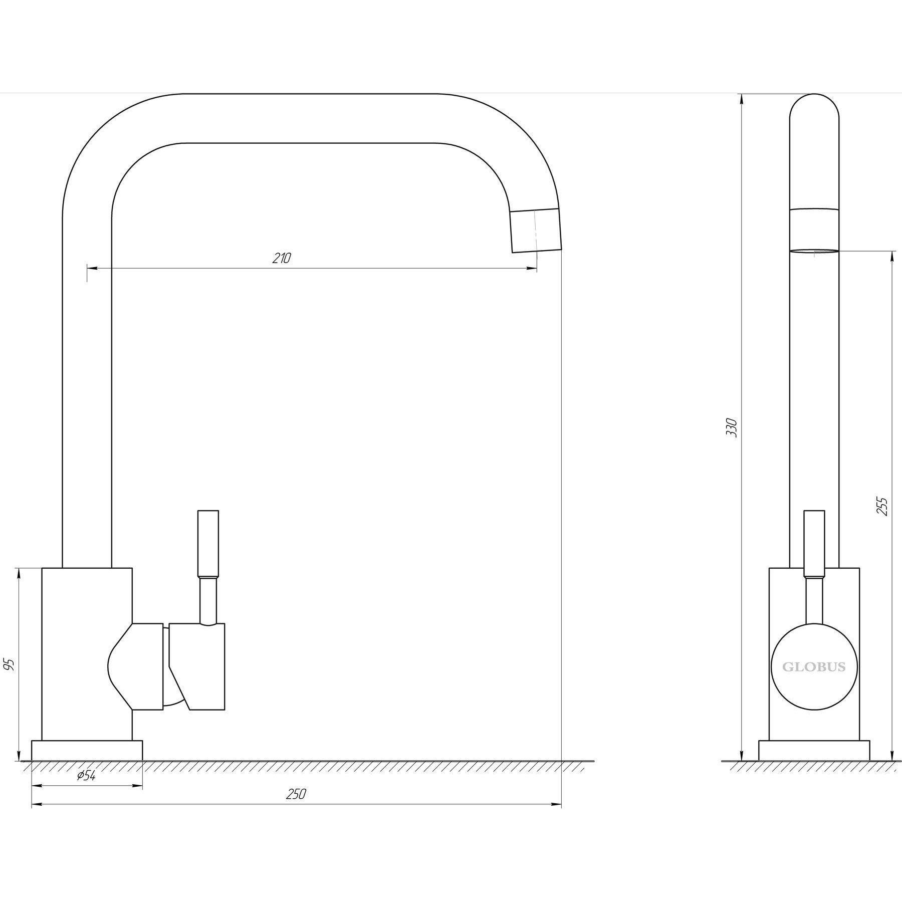 Змішувач для кухні Globus Lux Alpen SBT1-203L-GP (000026594) - фото 2