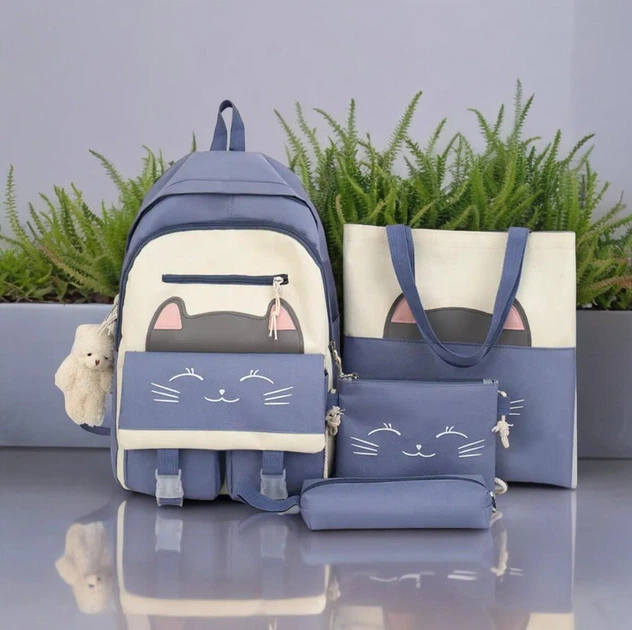 Рюкзак школьный для девочки Kitty 4в1 Голубой Рюкзак школьный для девочки Kitty 4в1 Голубой