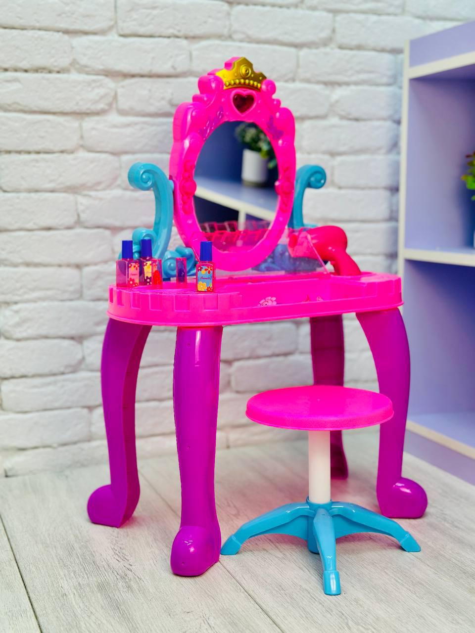 Детское игрушечное трюмо для девочки с зеркалом/стульком/аксессуарами (2793280119) - фото 3 Детское игрушечное трюмо для девочки с зеркалом/стульком/аксессуарами (2793280119) - фото 3