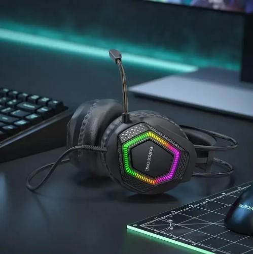 Наушники геймерские RGB Borofone BO105 AUX USB - фото 3