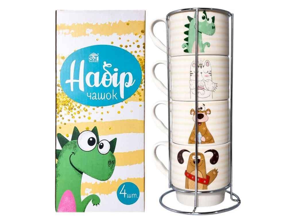 Сервиз для чая SNT Мультяшки на стойке 4 шт. 320 мл (021-04-20)