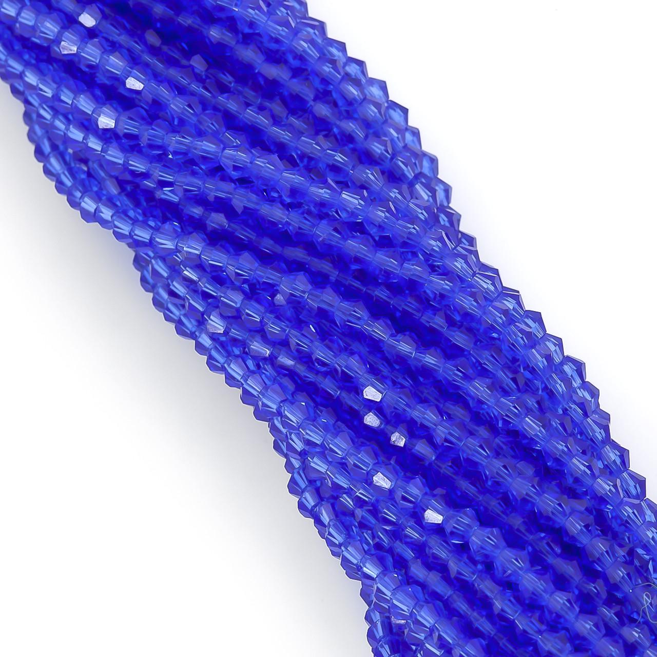 Бусины хрустальные Биконус 2,3х3 мм 160 шт. Синий (БИ0002к14)