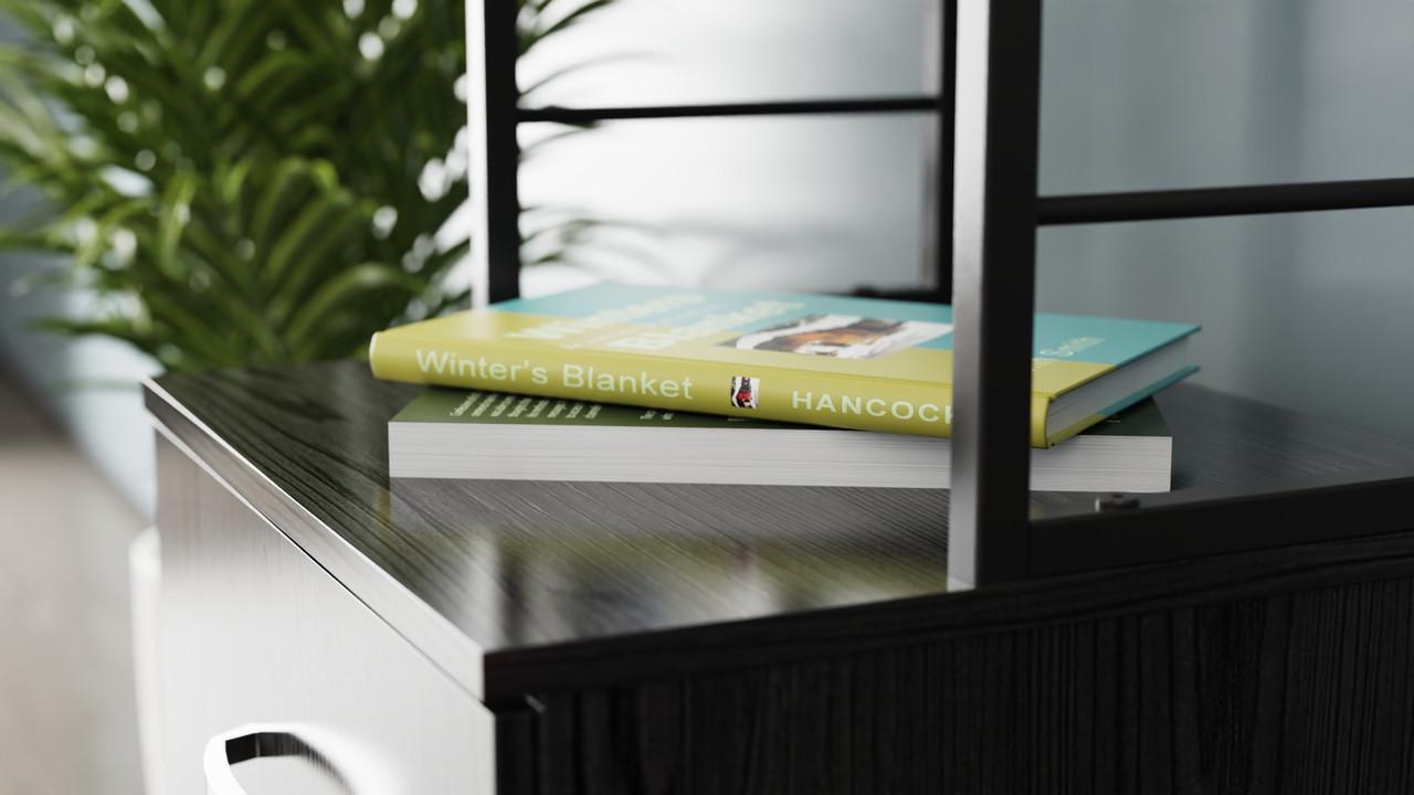 Стіл-тумба трансформер Ferrum-decor Смарт 4/1 з етажеркою метал/ДСП 16 мм 1430x1450x500 мм Чорний/Сосна Кембра (FRD-105125) - фото 5 Стіл-тумба трансформер Ferrum-decor Смарт 4/1 з етажеркою метал/ДСП 16 мм 1430x1450x500 мм Чорний/Сосна Кембра (FRD-105125) - фото 5