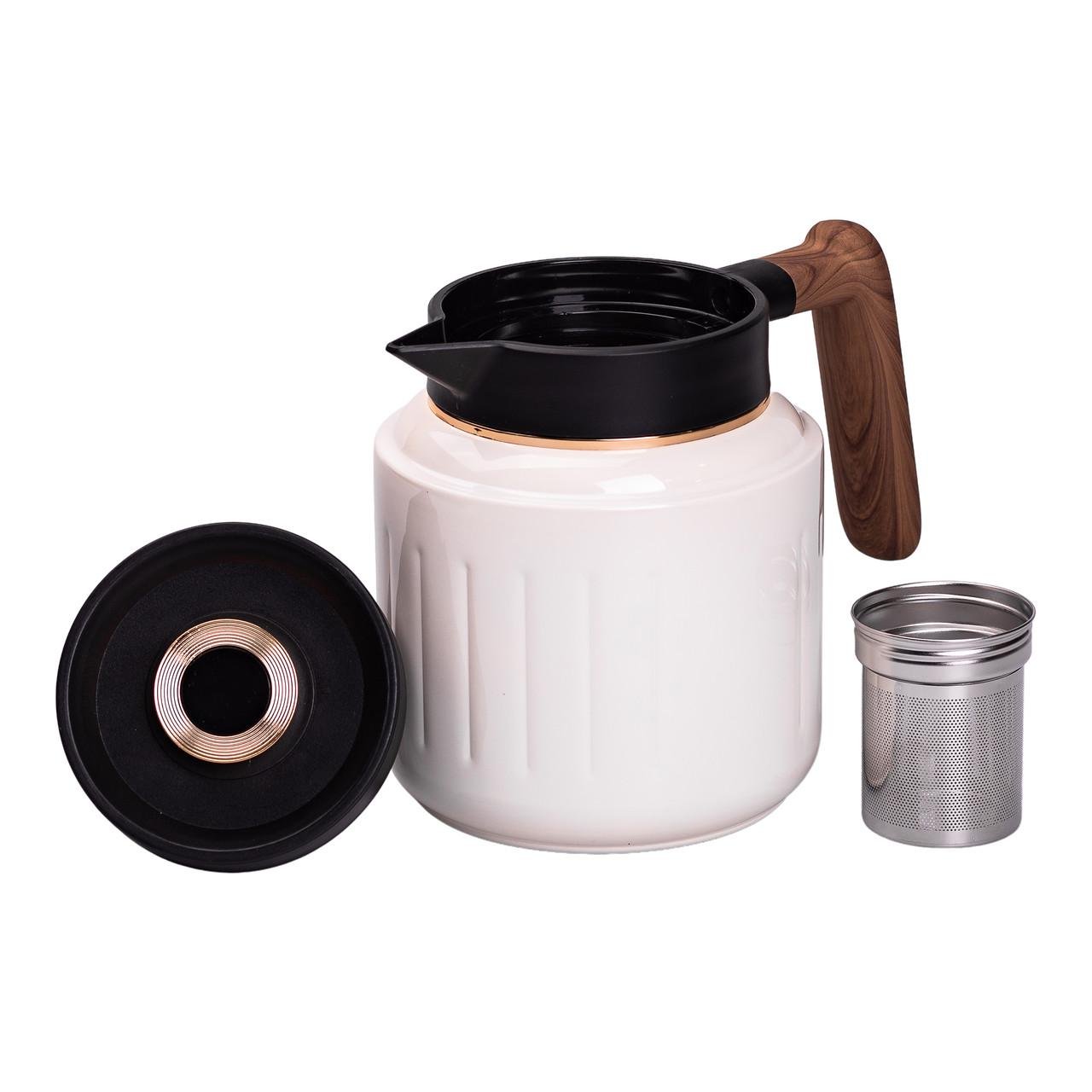 Чайник-термос с заварником и датчиком температуры 1 л Белый (HP-14-51W) - фото 3