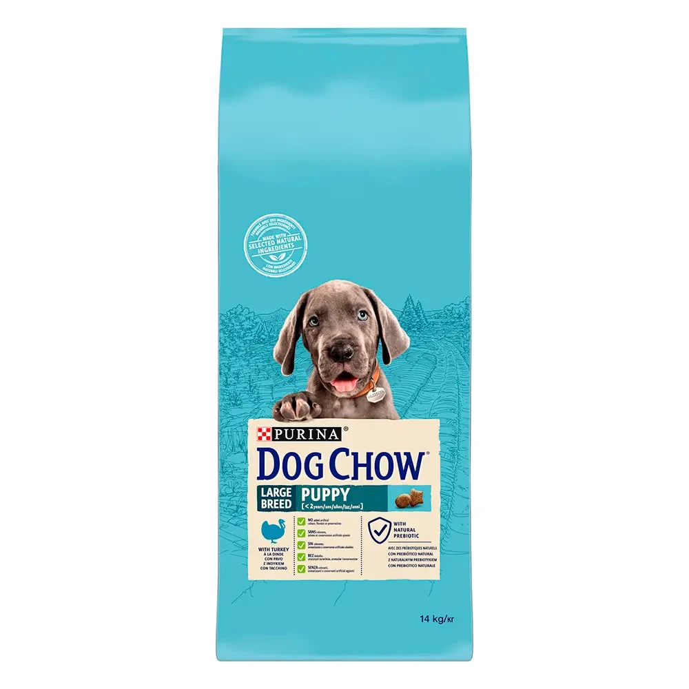 Сухой корм для щенков больших пород Dog Chow Large Breed Puppy 14 кг индейка