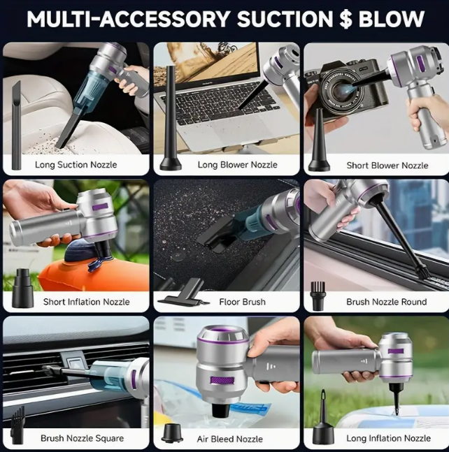 Автопилосос портативний 4в1 бездротовий акумуляторний 16000 Pa (1807) - фото 7