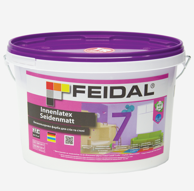 Фарба інтер'єрна Feidal Innenlatex Seidenmatt 7 2,5 л Безбарвний