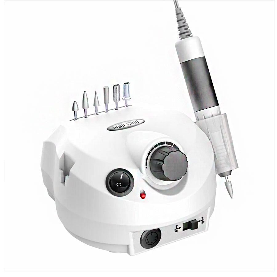 Фрезер-машинка для маникюра и педикюра Beauty Nail DM-202 30W с 6 насадками White (29079693)