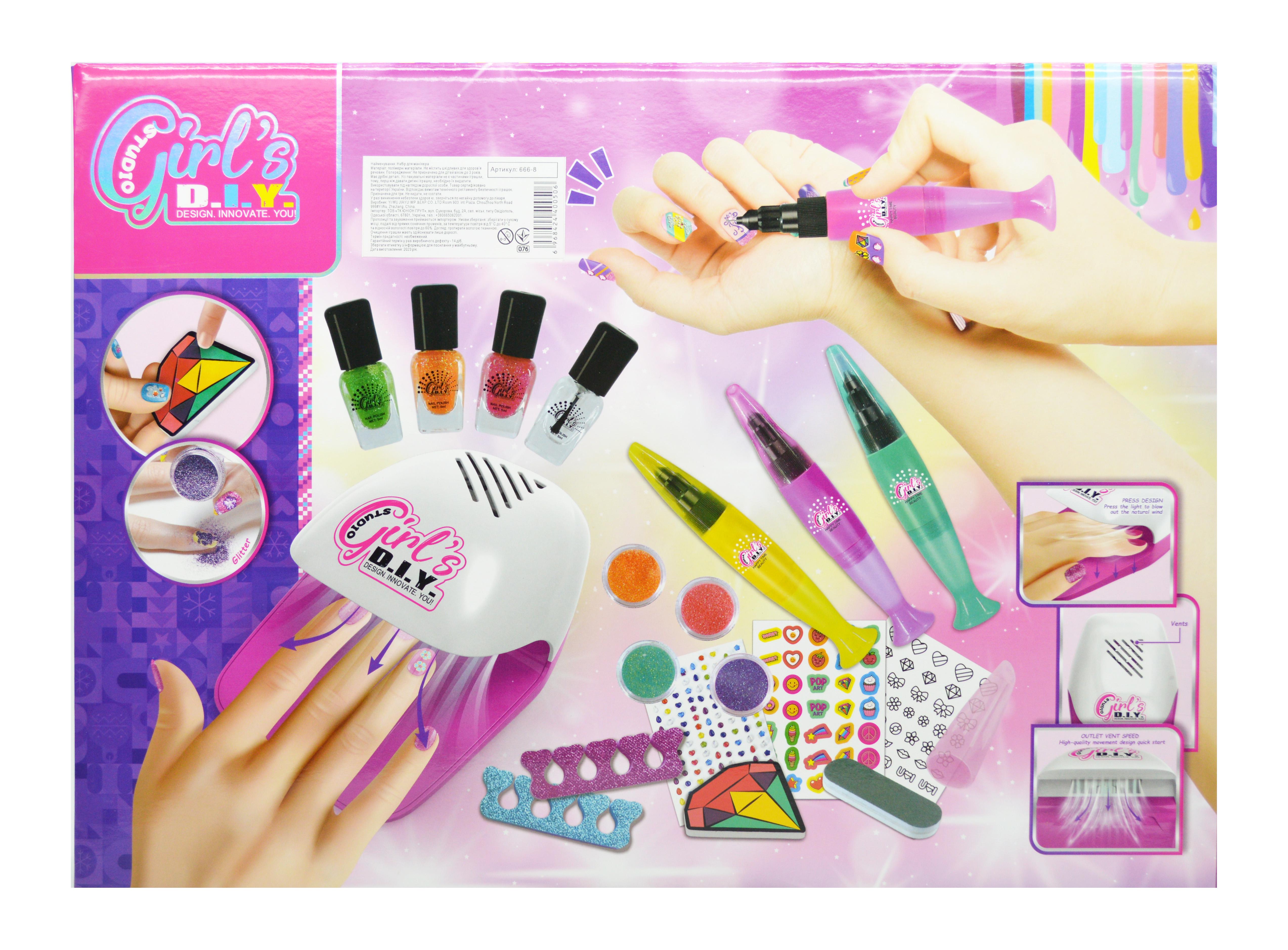 Маникюрный набор детский 666-8 4 цвета лака 4 цвета блесток 4 маркера разделители для пальцев - фото 3 Маникюрный набор детский 666-8 4 цвета лака 4 цвета блесток 4 маркера разделители для пальцев - фото 3