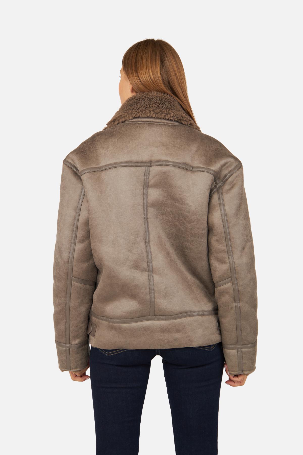 Куртка женская зимняя р. 44Коричневый (SKT001009751) - фото 6