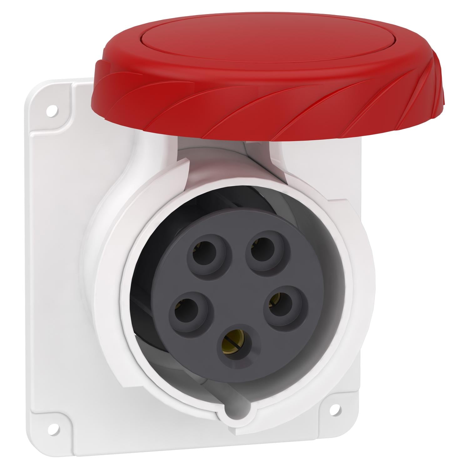 Силовая розетка Schneider Electric Mureva 3P+N+E 16А 415 В встраиваемая IP67 прямая Красный (PKF16G735)