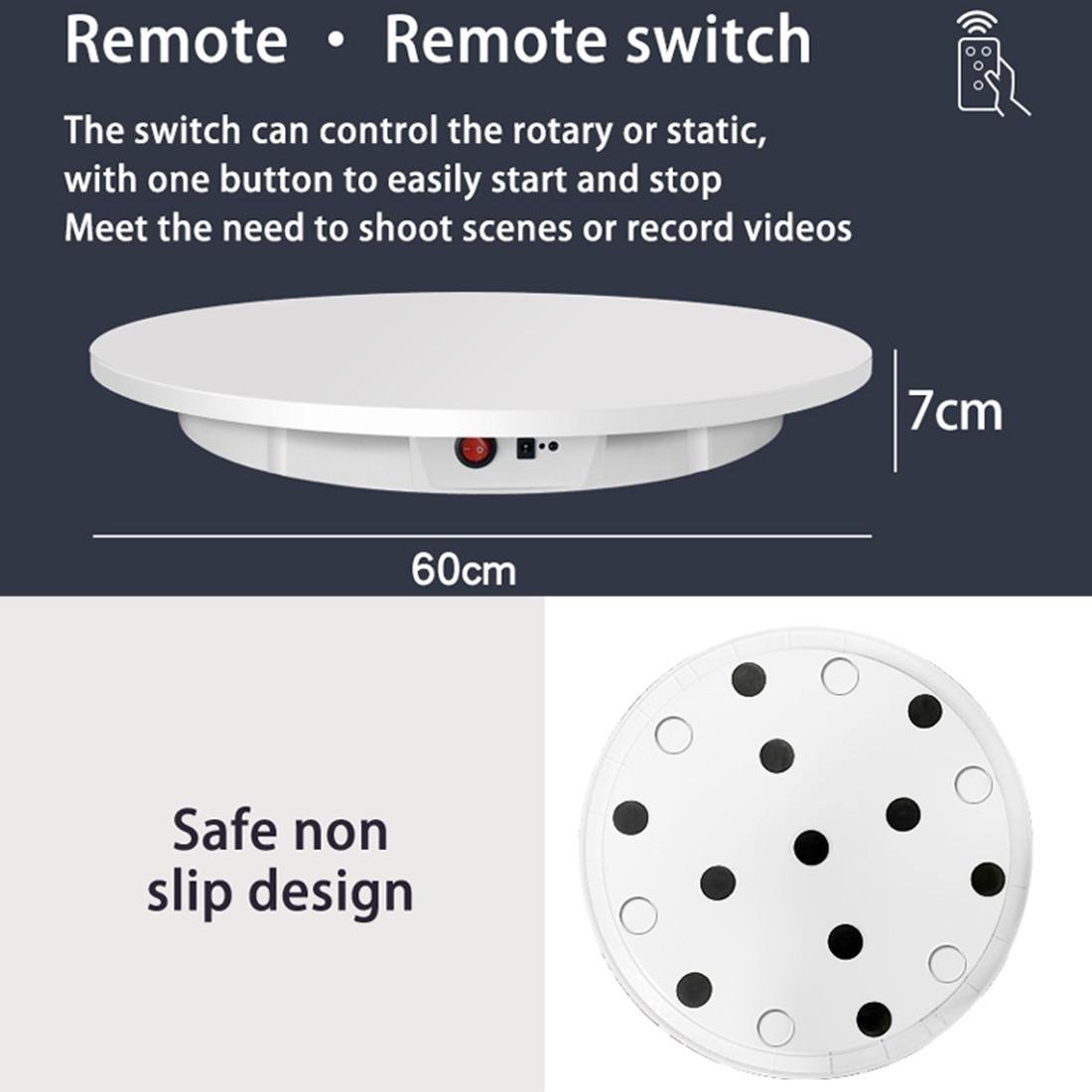 Стіл поворотний для предметної зйомки Puluz DCA1272W навантаження до 100 кг 60 см Білий - фото 6