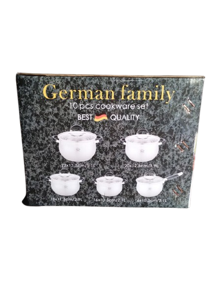 Набір каструль з кришками German Family GF-2046 нержавіюча сталь 10 пр. (GF-2046) - фото 7