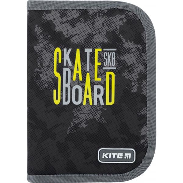 Шкільний пенал Kite K22-622H-6 Skateboard 1 відділення 2 відвороти (61696) (4063276061461)