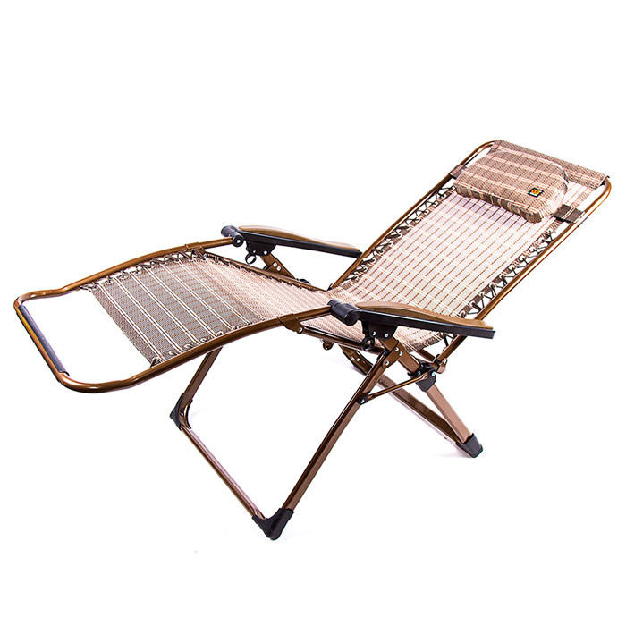 Кресло-шезлонг раскладной 200х68х58 см Коричневый (8009-3WS)