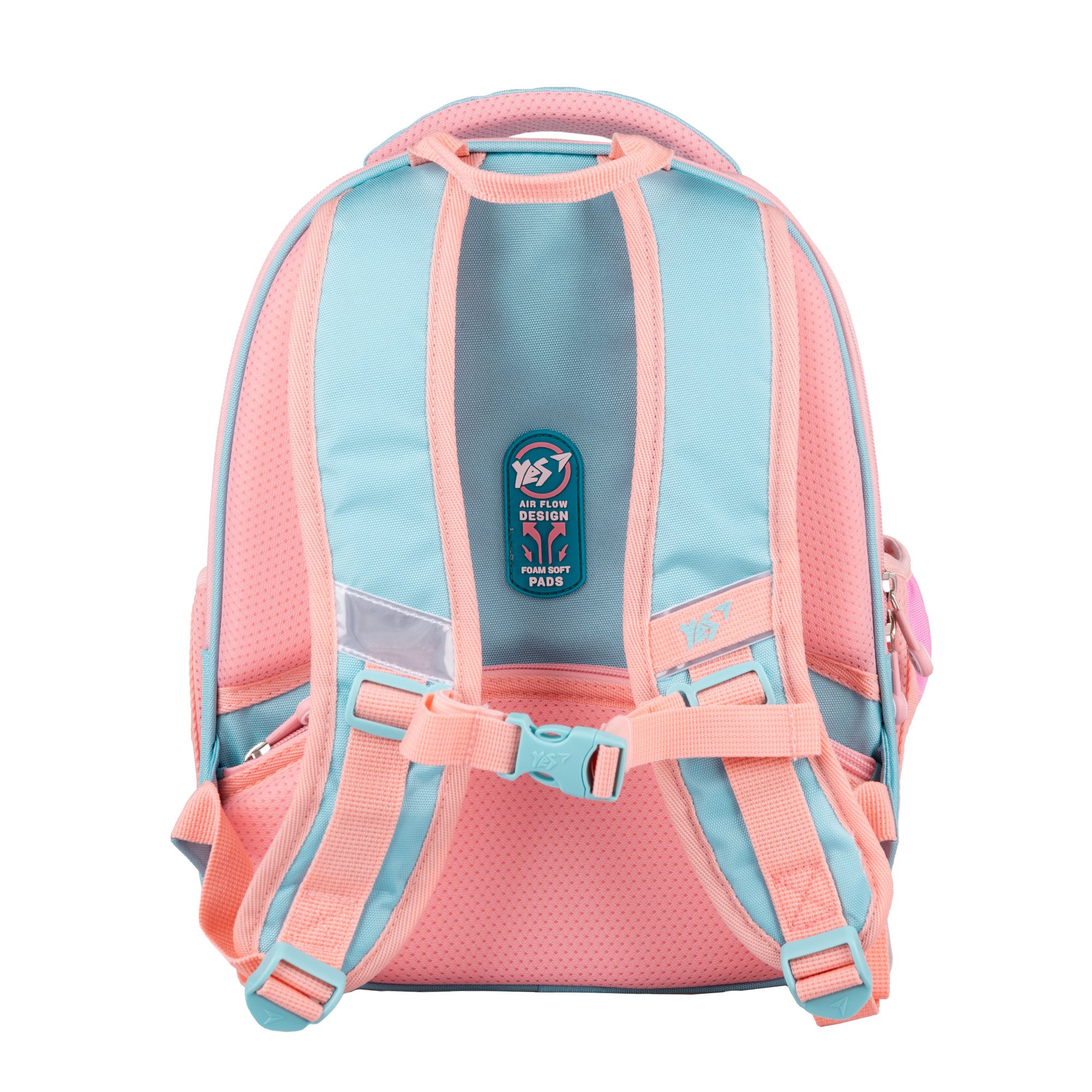 Рюкзак каркасный YES H-100 Funny Bunny 35х28х15 см Розово-голубой (559843) - фото 4