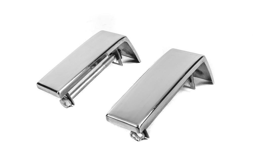 Вставки из нержавейки в бампер GBT AMG для Mercedes G сlass W463 1990-2018 гг. нержавеющая сталь 2 шт. Хром (131655)