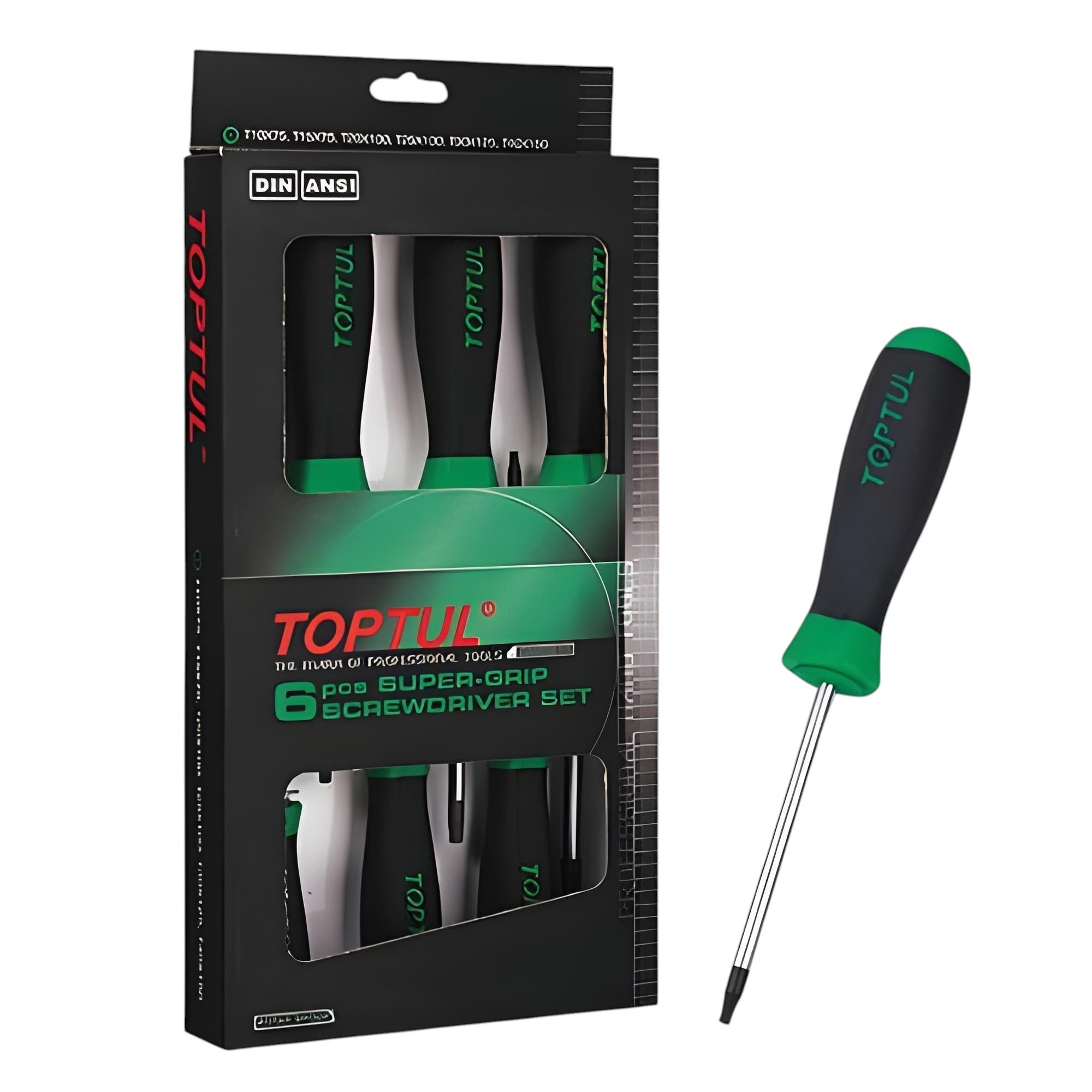 Набор отверток Toptul GAAE0610 TORX с отверстием T10-T40 6 единиц Зеленый (147-112-GAAE0610) Набор отверток Toptul GAAE0610 TORX с отверстием T10-T40 6 единиц Зеленый (147-112-GAAE0610)