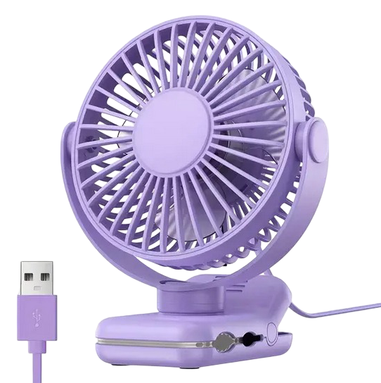 Вентилятор на прищепке портативный TOPK USB Clip Fan Фиолетовый (K-63FI)