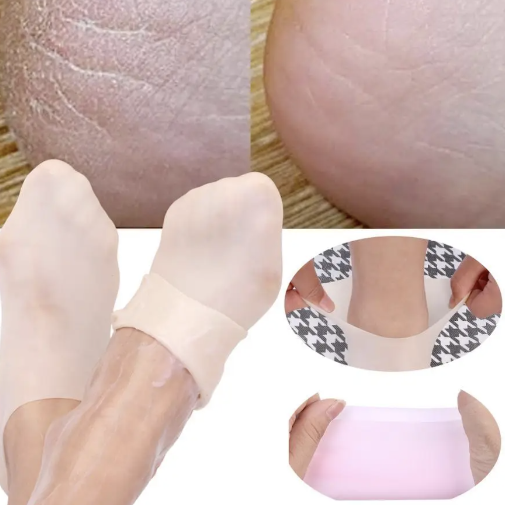 Шкарпетки зволожуючі для сухих ніг що потріскалися гелеві масажні тілесного кольору 2 пари (40_119) - фото 4 Шкарпетки зволожуючі для сухих ніг що потріскалися гелеві масажні тілесного кольору 2 пари (40_119) - фото 4