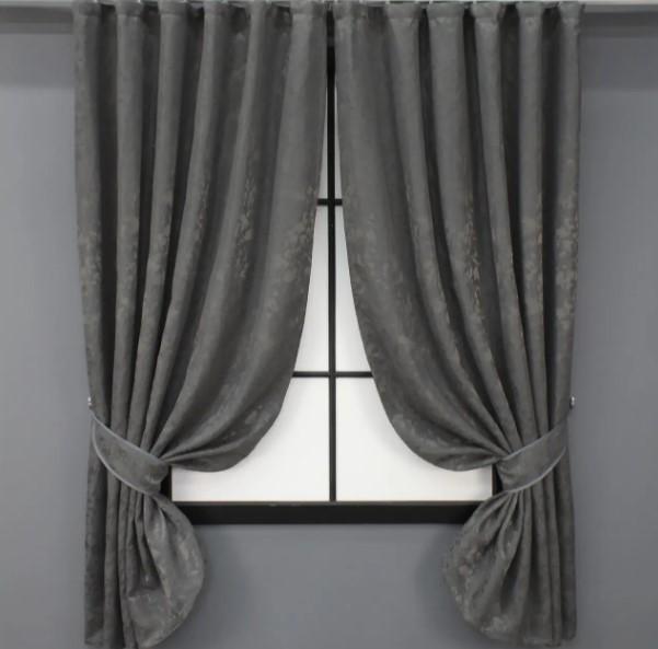 Шторы Pavliani лен мрамор 1,3х1,7 м 2 шт. Серо-коричневый (1267ш)