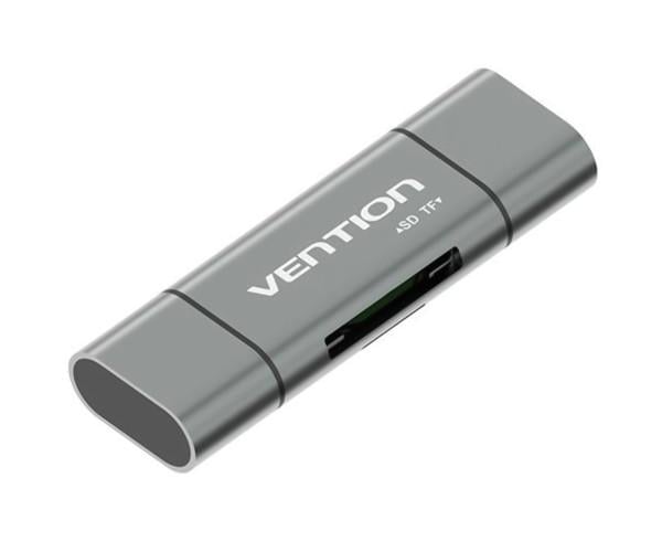 Картридер Vention CCHH0 USB3.0/Type-C/TF/SD Grey