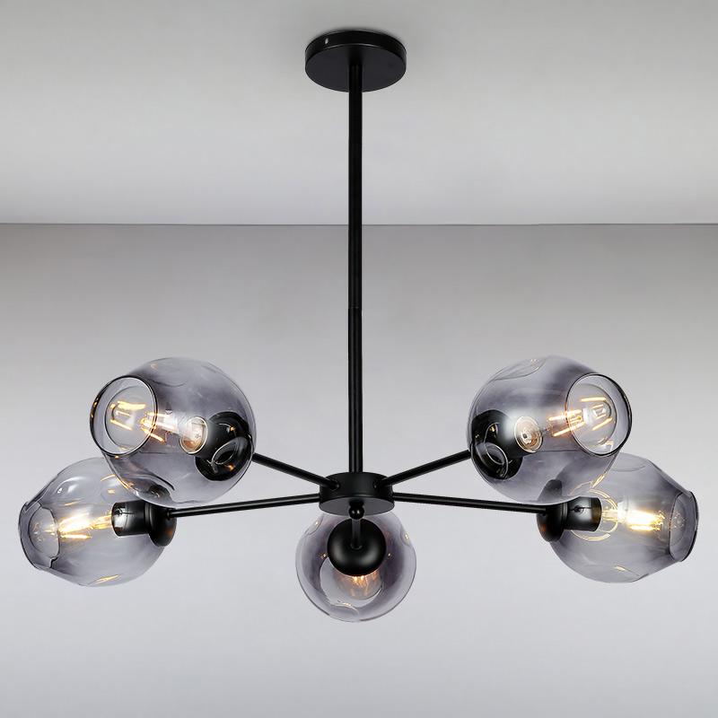 Люстра подвесная молекула Light House LS-15179-5 BK+BK на пять ламп Черный