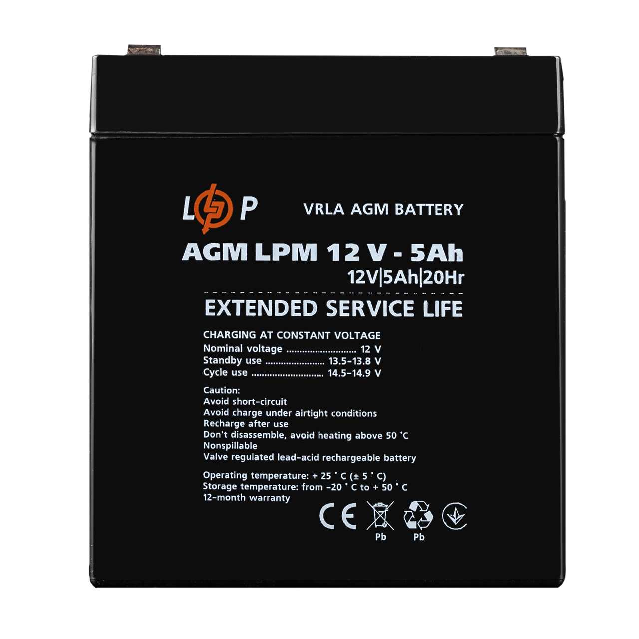 Акумулятор AGM LPM 12V-5 Ah (28152571) - фото 1