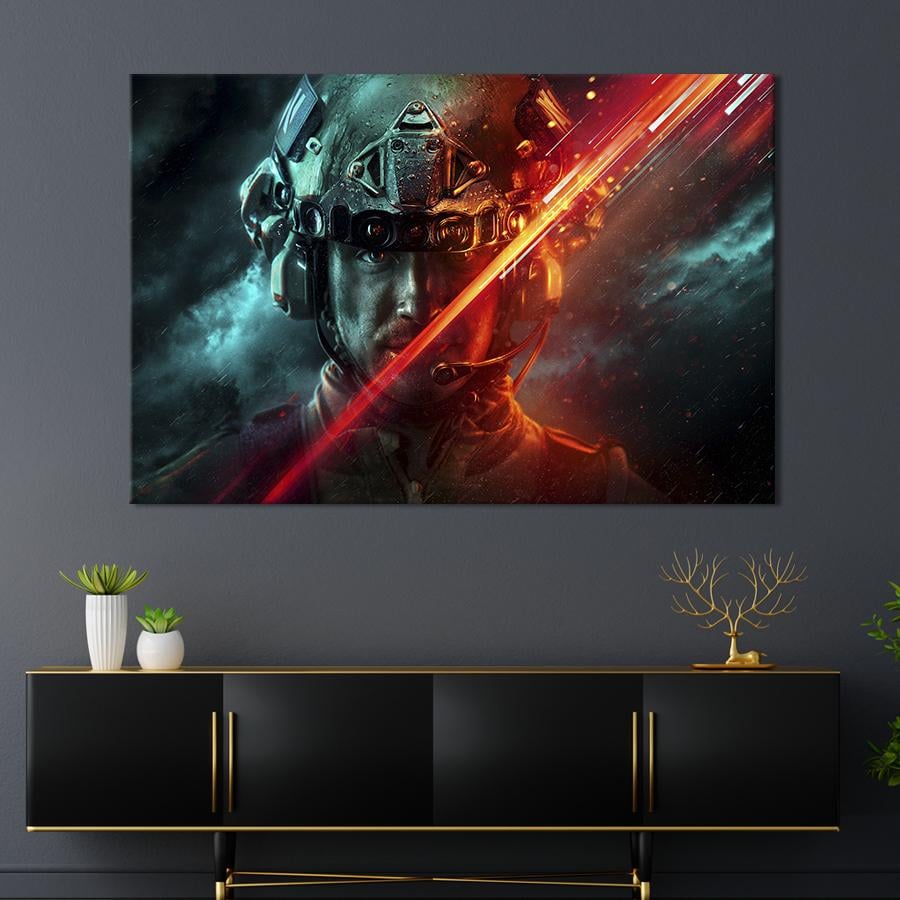 Настінний декор картина на холсті для інтер’єру Battlefield 2042 51x34 см (667-1)
