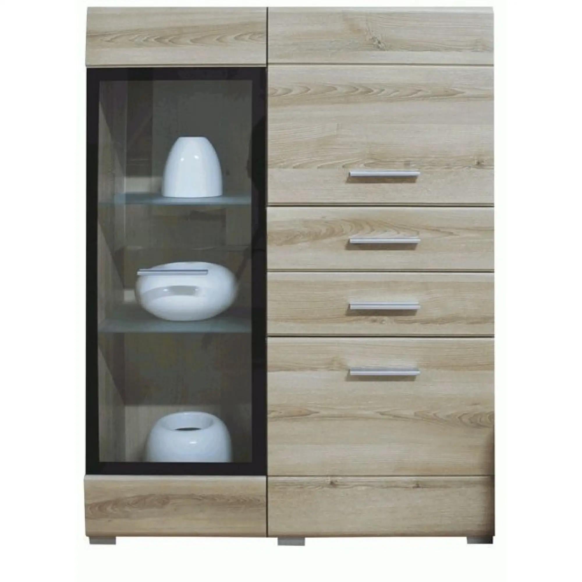 Пенал-витрина Гербор Ушер REG1W2D2S L/P Дуб сонома (GRB-1058)