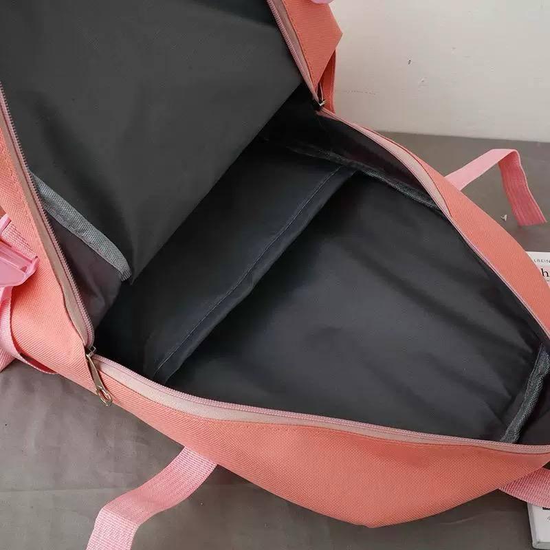 Комлект шкільний рюкзак/сумка/клатч/брелок/кишеня з іграшками Рожевий (27795687) - фото 6