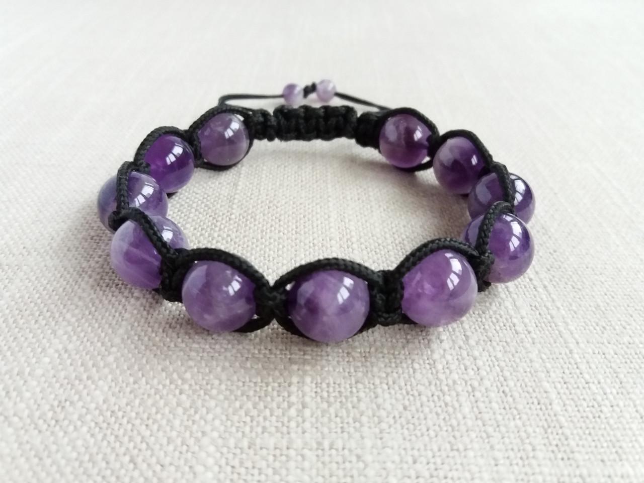 Браслет Шамбала из Аметиста d 12 мм (1120240557)