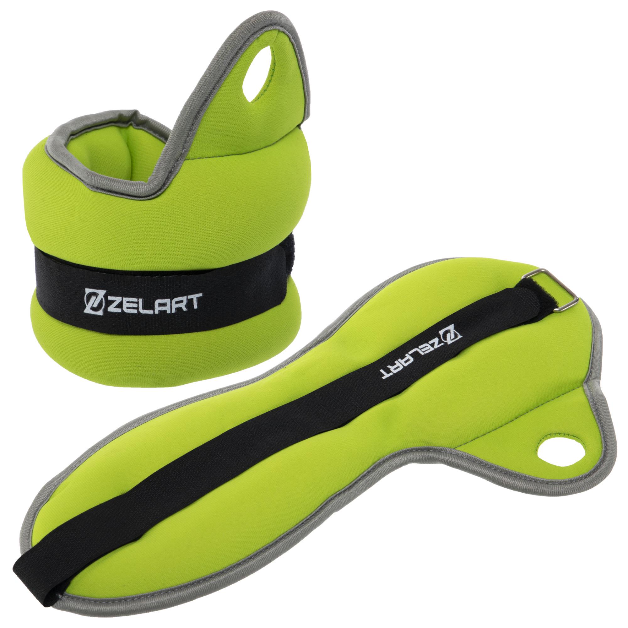 Утяжелители-манжеты для рук Zelart Pro 2х1,5 кг Салатовый/Серый (FI-1965-3_Салатовый-серый) - фото 1