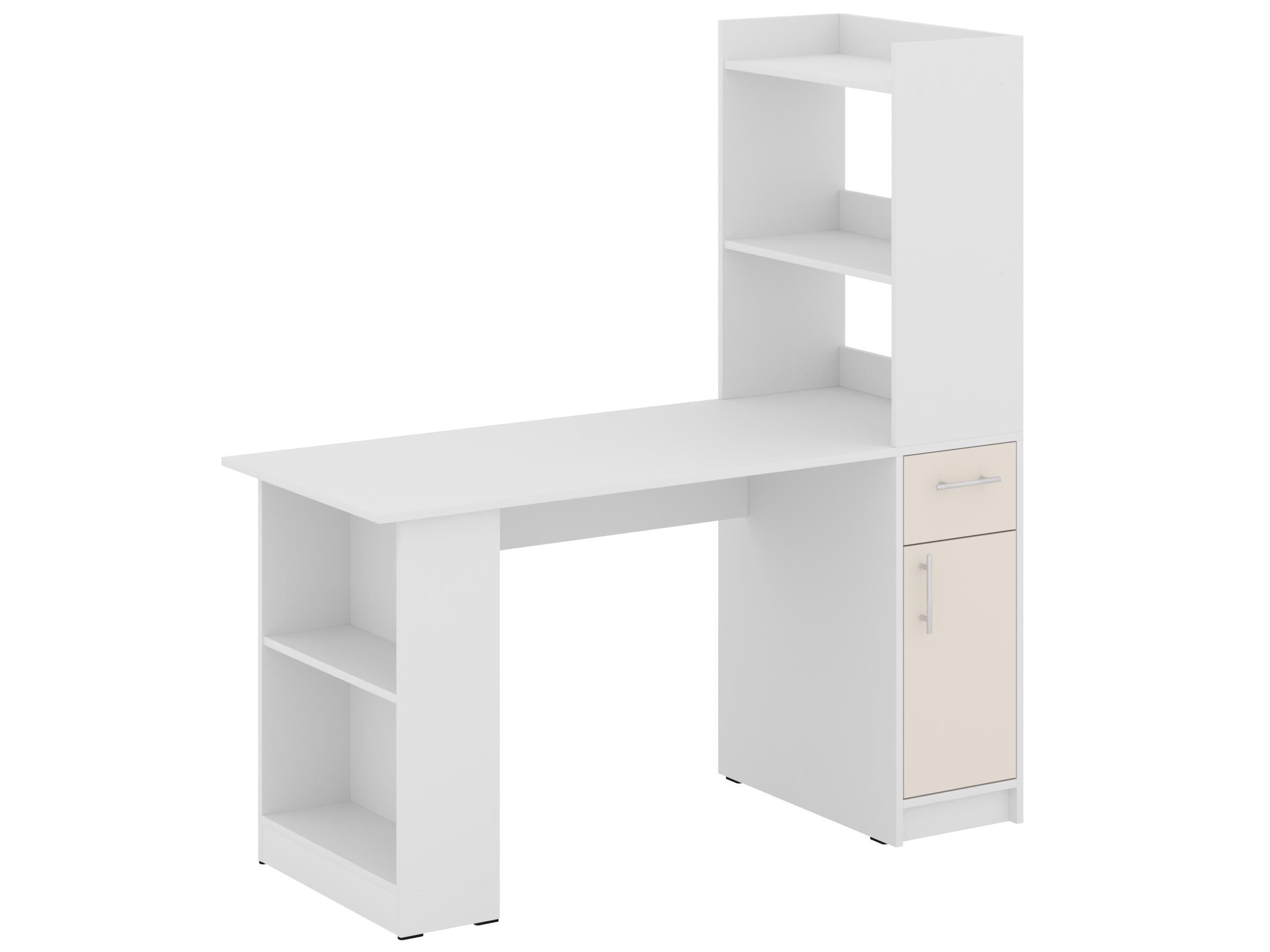 Письменный стол PEHOTIN Стилус 140х60х75/150 см Белый/Кашемир (PN-101620)
