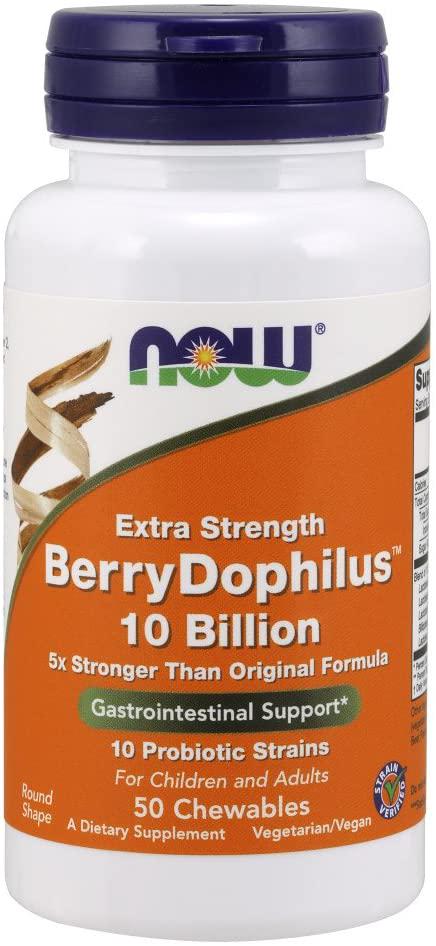 Пробиотик NOW Foods Berry Dophilus 10 Billion 50 Chewables Berry Flavor