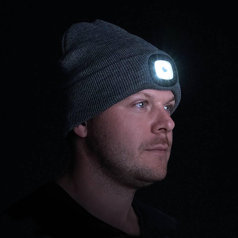 Шапка LumyStow з вбудованим ліхтариком Сірий (2671) - фото 5