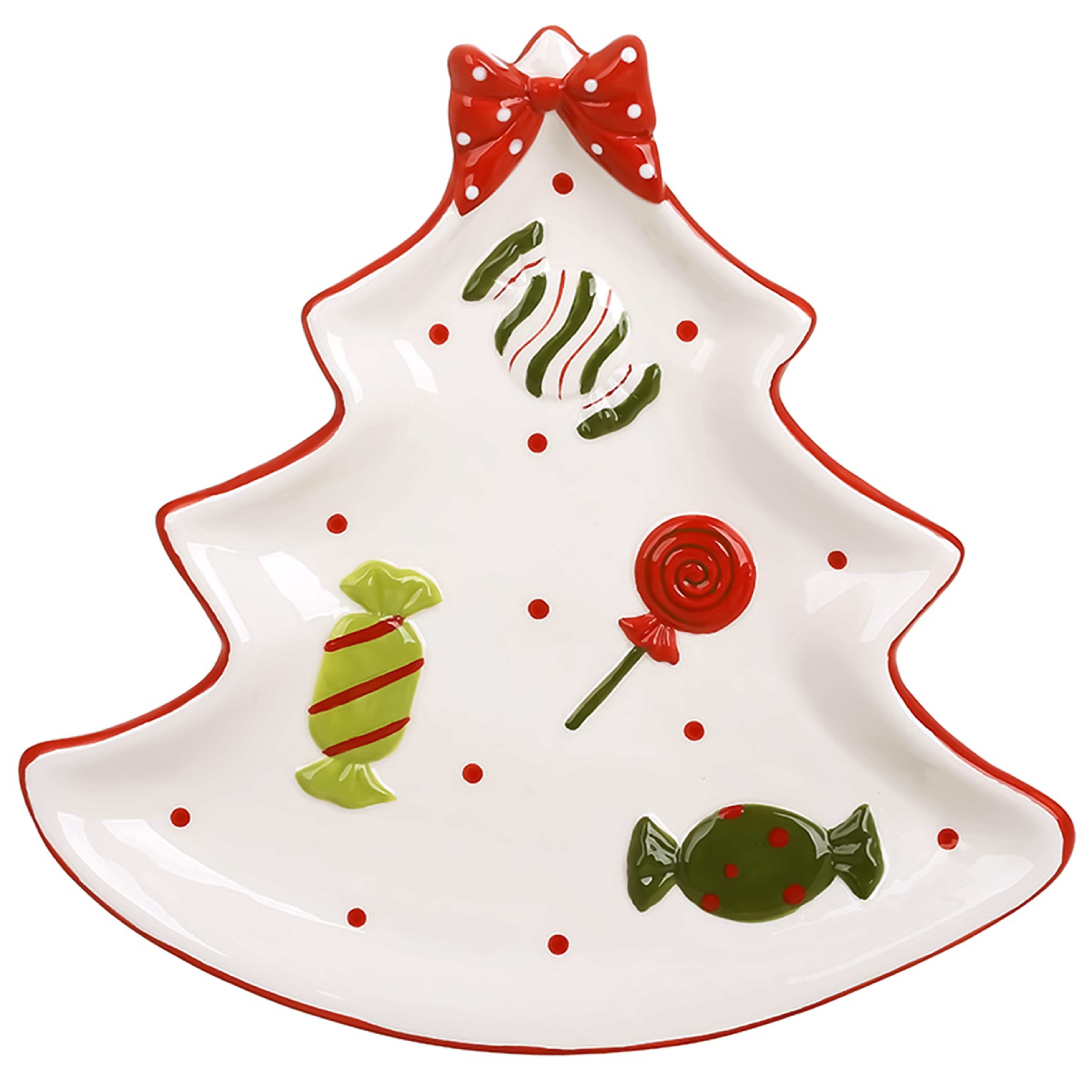 Блюдо керамическое BonaDi Елка с конфетами 25,7х24,6 см (834-437)