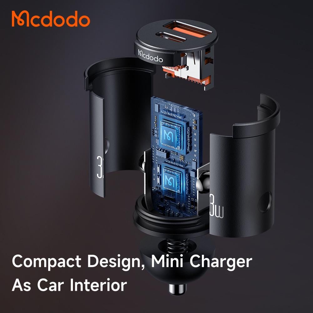 Зарядное устройство автомобильное Mcdodo 33W 3A Car Fast Charger с двумя портами USB-A/Type-C CC-2320 - фото 4