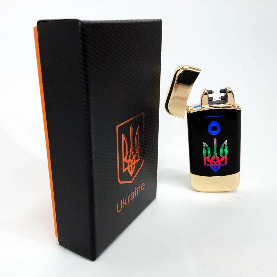 Зажигалка дуговая электроимпульсная зажигалка с USB-зарядкой Украина Lighter Золотой (HL-439) - фото 2 Зажигалка дуговая электроимпульсная зажигалка с USB-зарядкой Украина Lighter Золотой (HL-439) - фото 2