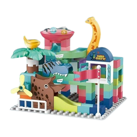 Конструктор Динозавры с лабиринтом и горками для детей 112 дет. Конструктор Динозавры с лабиринтом и горками для детей 112 дет.