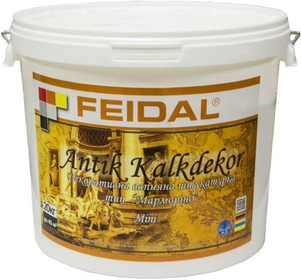 Штукатурка декоративна вапняна Feidal Antik Kalkdekor Mini ефект природного каменю мармуровий база А 20 кг Білий (1815902787)