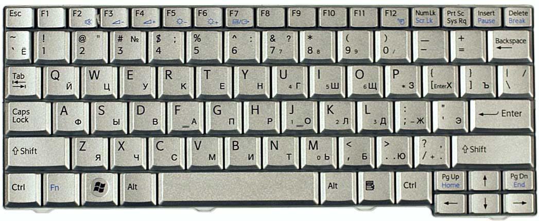 Клавиатура для ноутбука Sony Vaio VPC-M Silver Клавиатура для ноутбука Sony Vaio VPC-M Silver