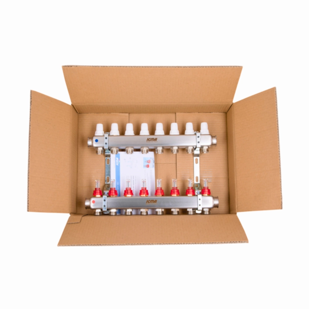 Коллектор ICMA №К073 из нержавеющей стали распределительный с расходомером 1" 8 выходов (SD00053341) - фото 10 Коллектор ICMA №К073 из нержавеющей стали распределительный с расходомером 1" 8 выходов (SD00053341) - фото 10