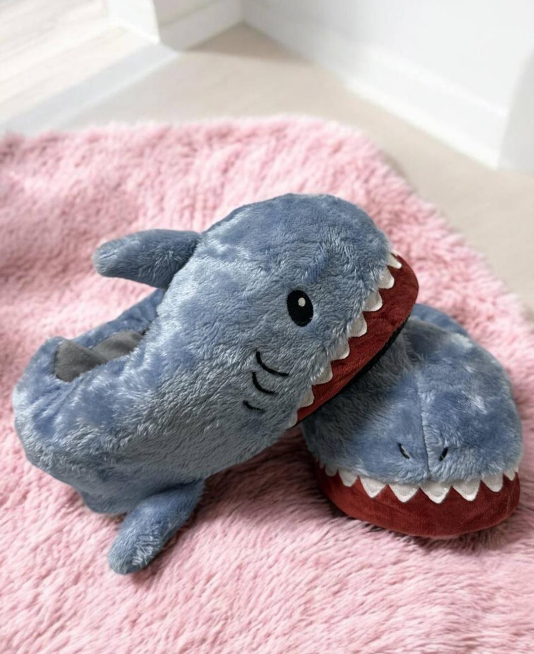 Тапочки домашние плюшевые Кит р. 32-39 Синий