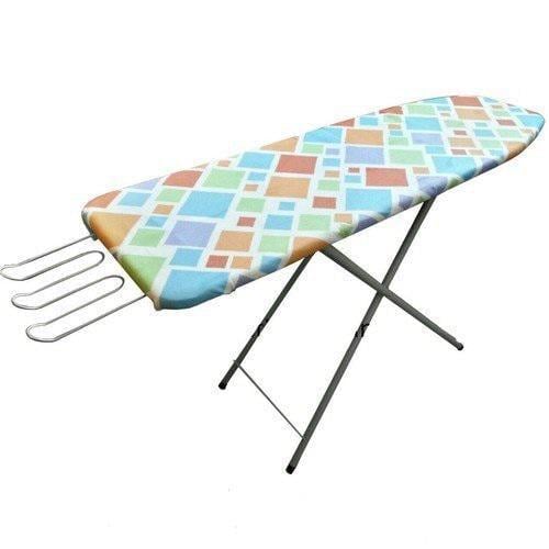 Гладильная доска для дома ДСП с регулировкой высоты/подставкой для утюга 110х30 см Разноцветный (147-46-55001)