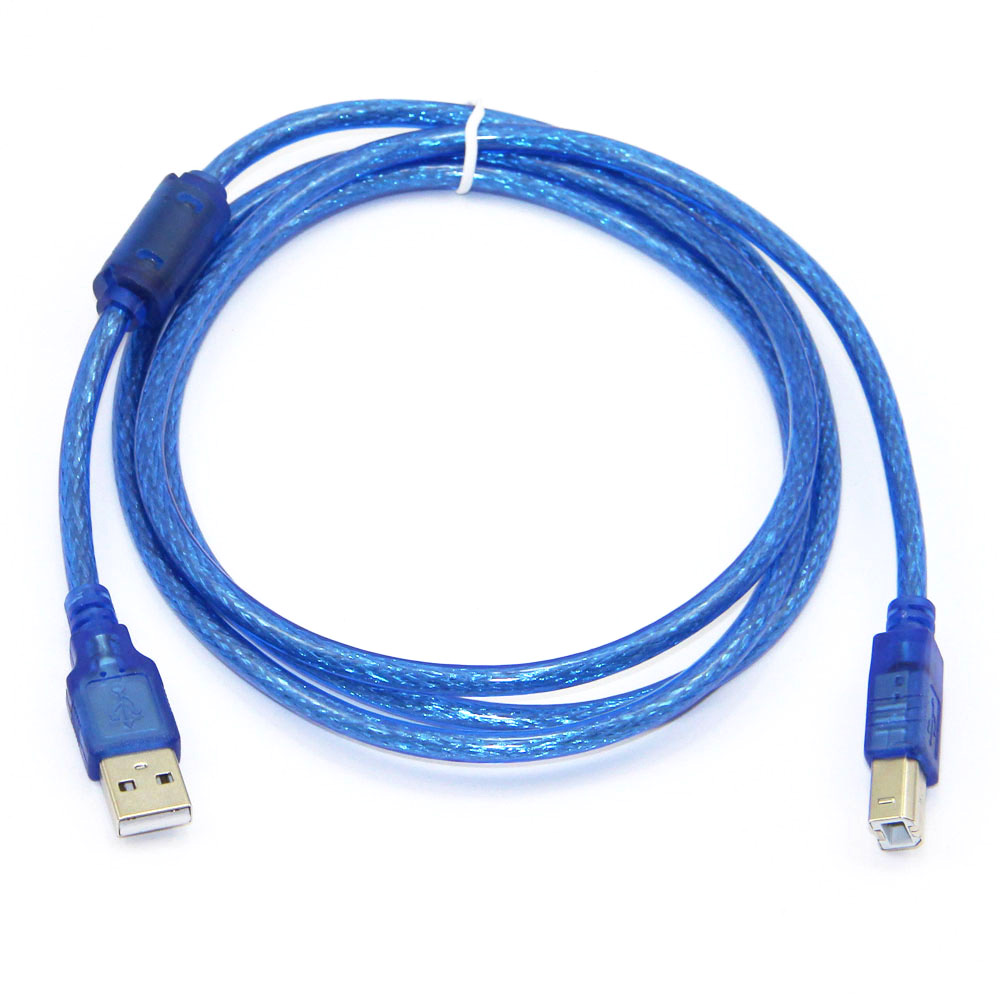 Кабель USB 2.0 RITAR AM/BM 1 феррит Q250 1,5 м Прозрачный/Синий (YUT_V2674)
