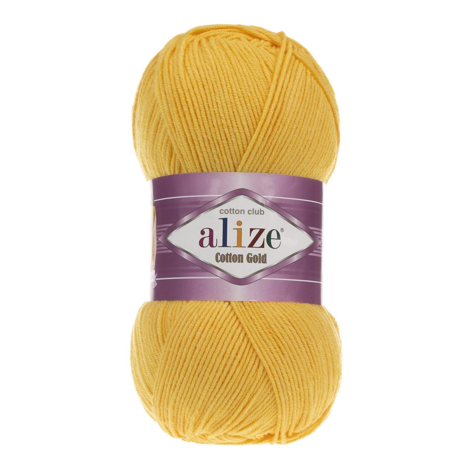 Пряжа Alize Cotton Gold 216 Темно-желтый (6403)